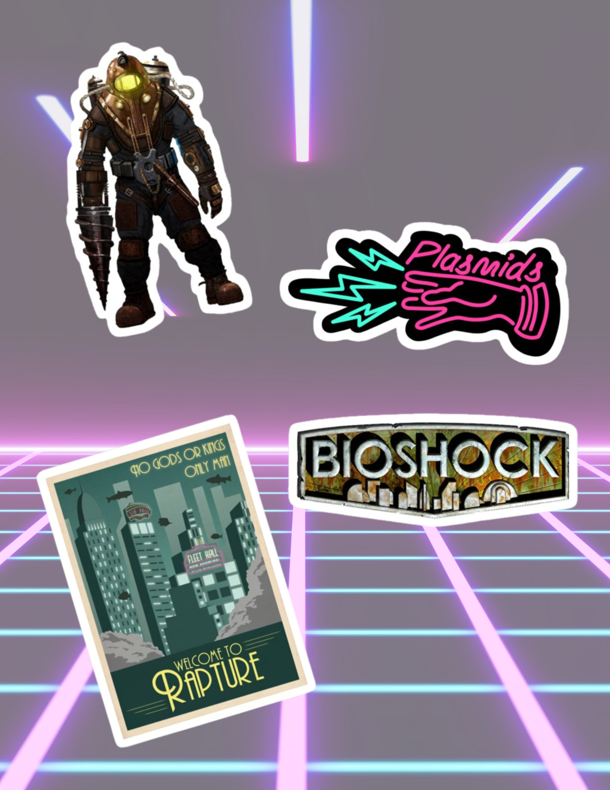 Bioshock Video Games 4pc Sticker Pack