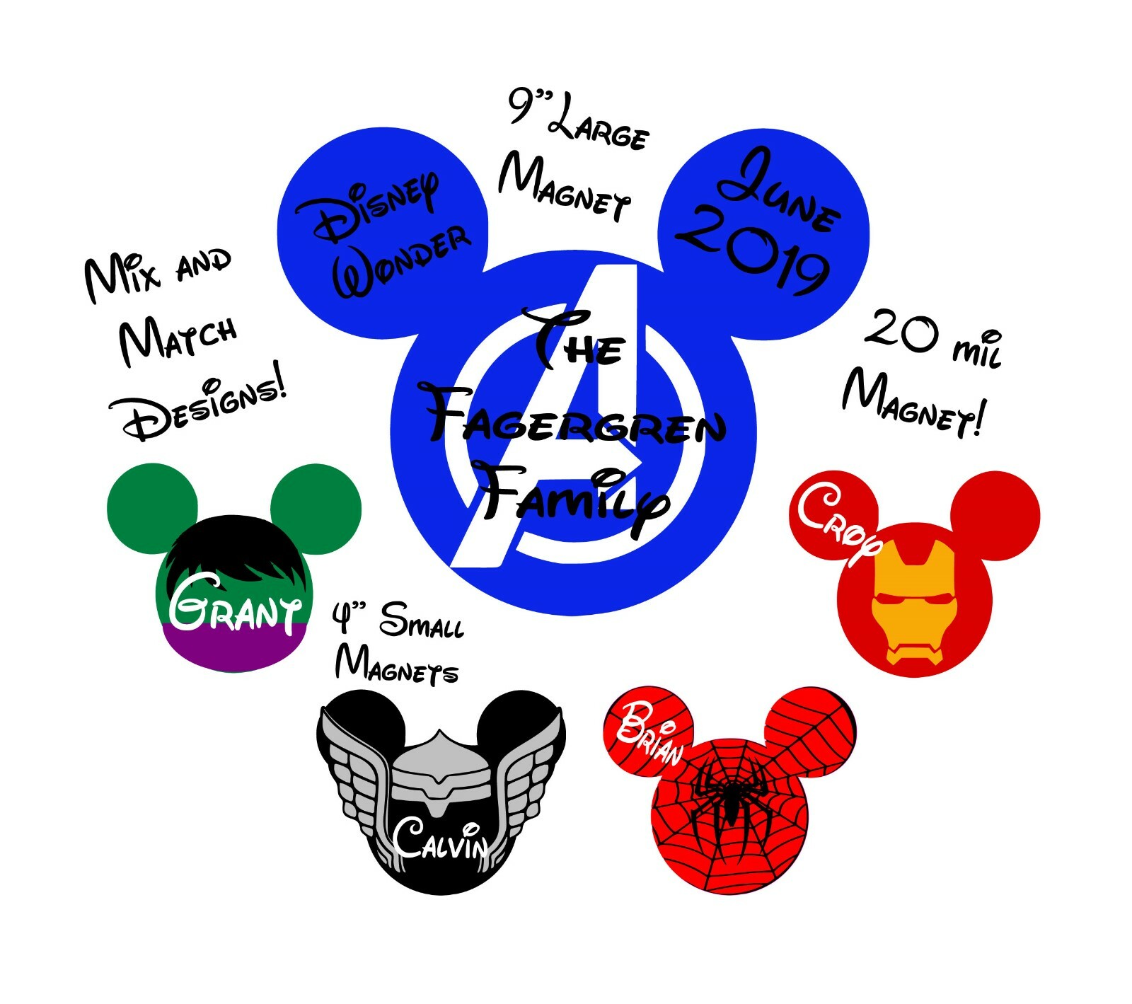 Custom Avengers Disney Inspired Cruise Magnet – Personalized Door Magnet – Sign
