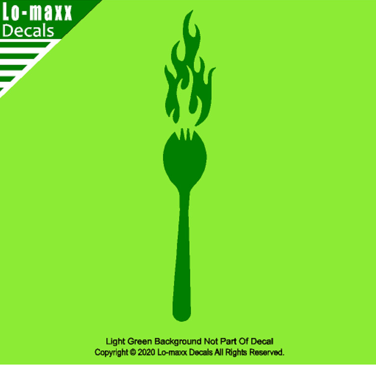 Flaming Spork Original Art High Quality Various Colors Sizes Die Cut Vinyl Decal