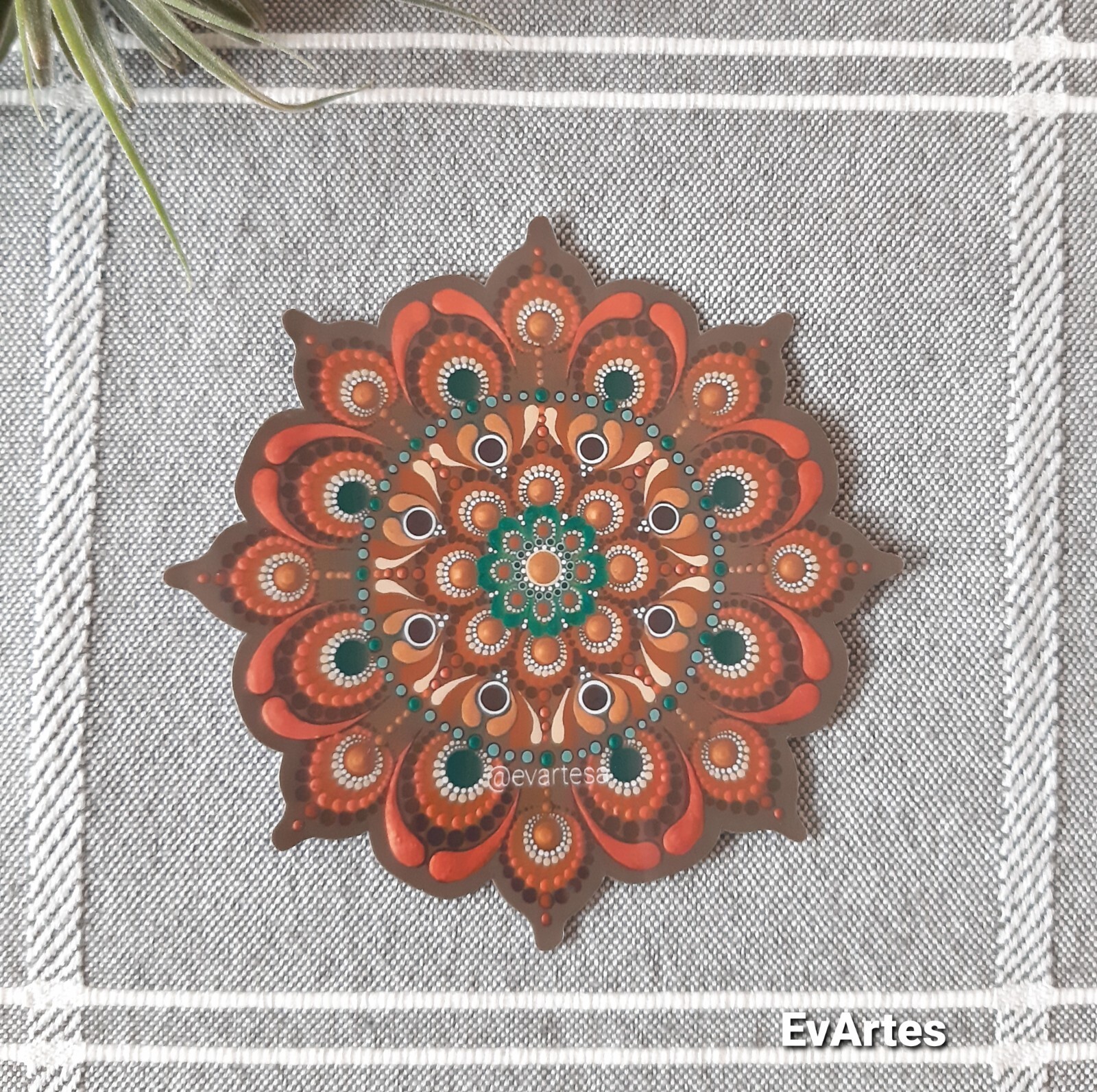 Oxidized Copper Mandala Vinyl Sticker, Meditation Yoga Buddha Water Bottle Decal