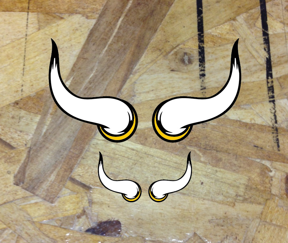 SKOL Viking Horns Minnesota Fan Cheer Sticker Decal Bumper Window 3.75" 4 for 1