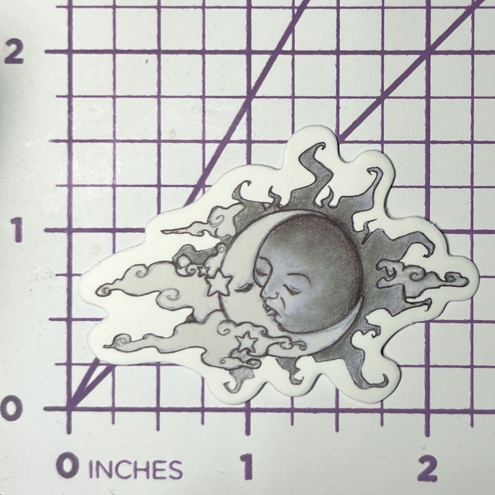 Celestial Clouds Moon Sun Sketch – Vinyl Sticker Decal Sticker Bomb Pen & Ink