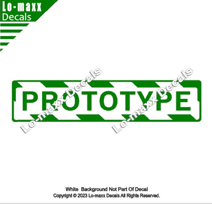 PROTOTYPE Aircraft With Hazard Stripes Aircraft Markings Die Cut Vinyl Decal