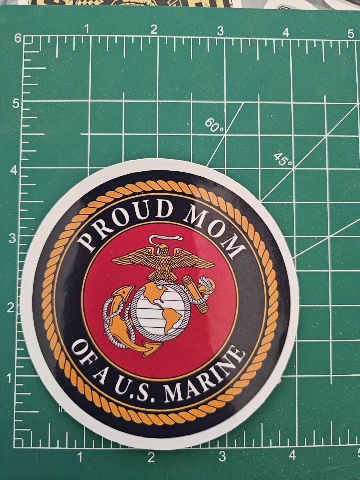 Proud Marine Mom 4in Sticker