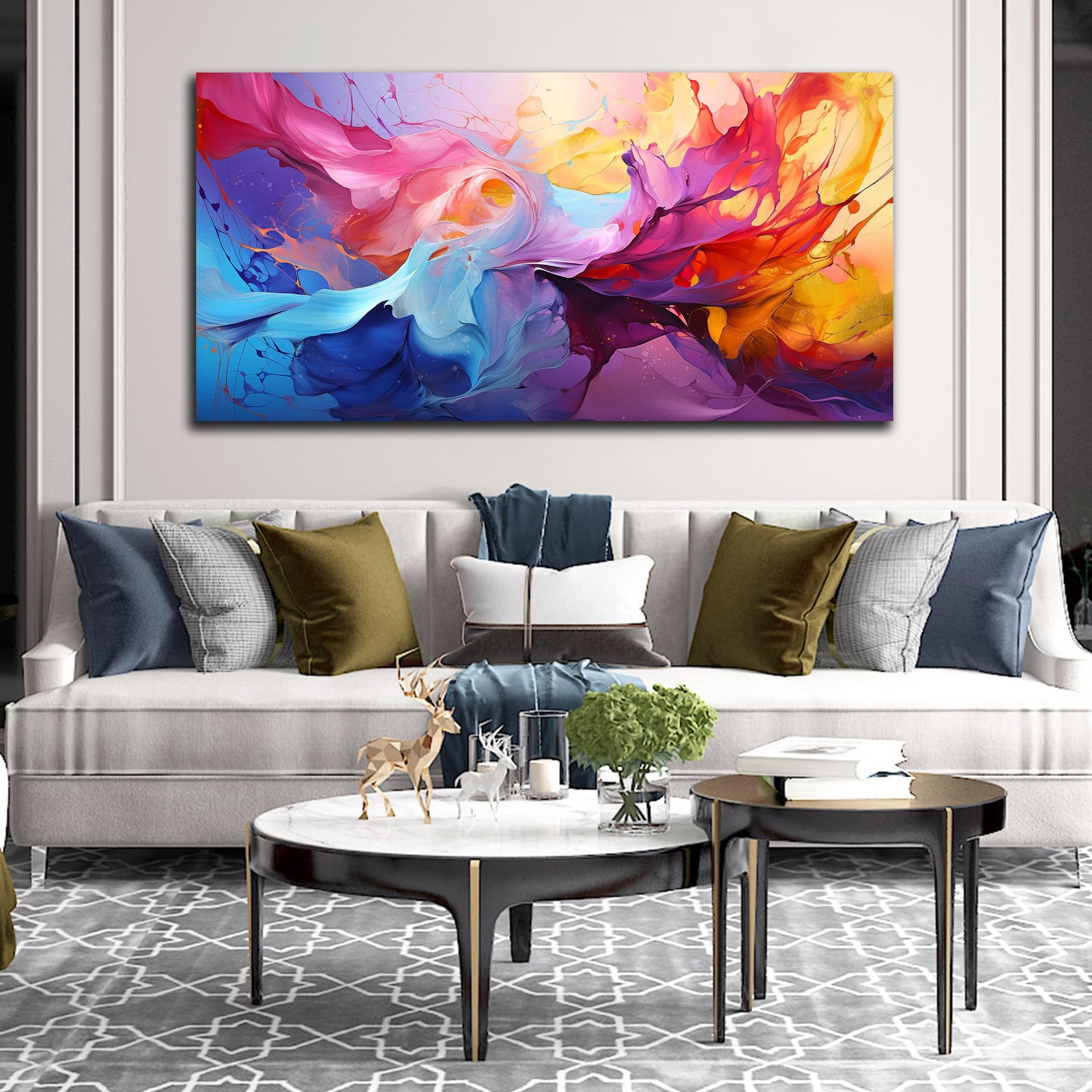 GUGIKA Abstract Wall Art for Living Room, Colorful Canvas Wall-Art for Bedroo…