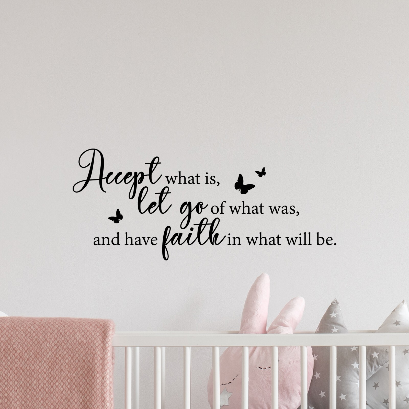 Accept What Is Inspirational Wall Decal Quote Sticker Positive Mindset Decor
