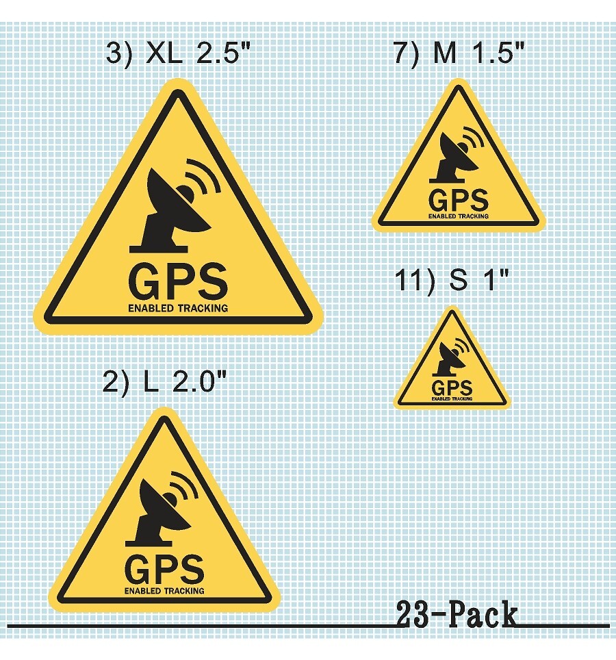 23 PACK GPS Tracking Warning Theft Deterrent Laminated Stickers High Quality
