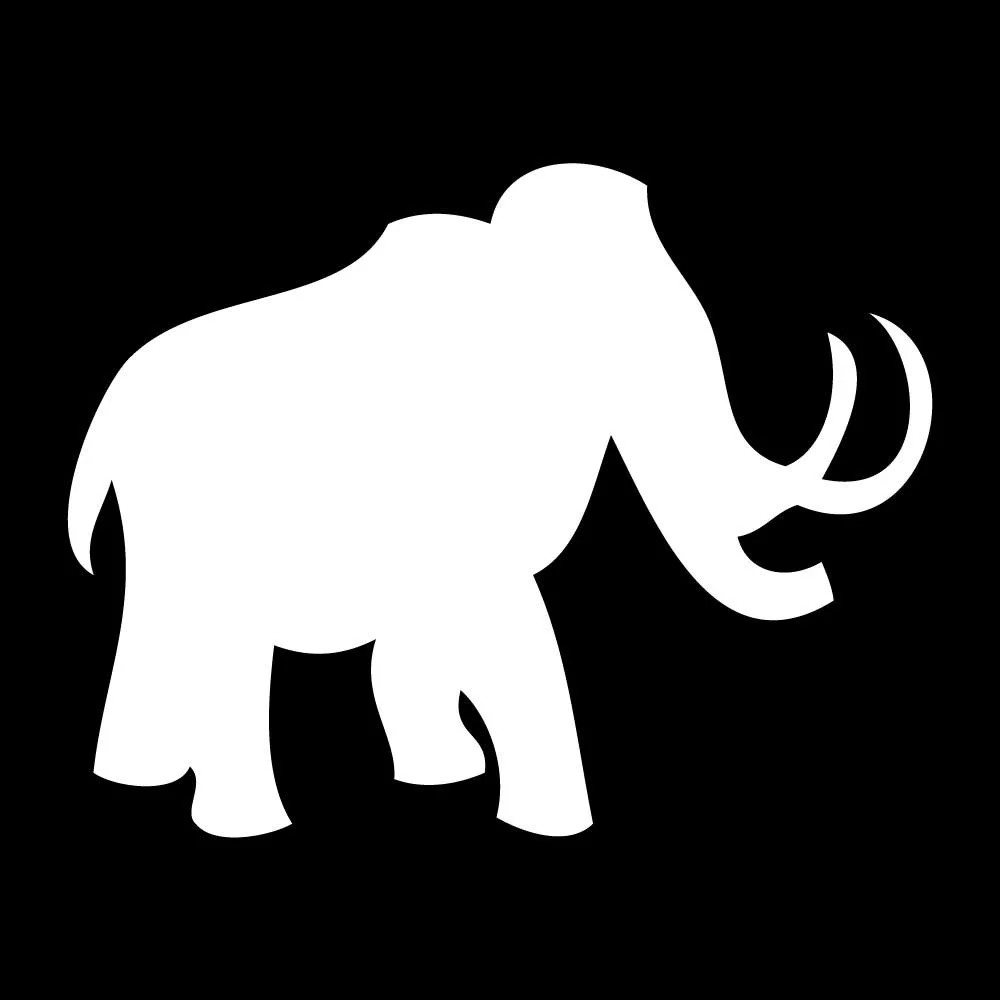 Woolly Mammoth Elephant Decal Sticker White Die Cut Vinyl