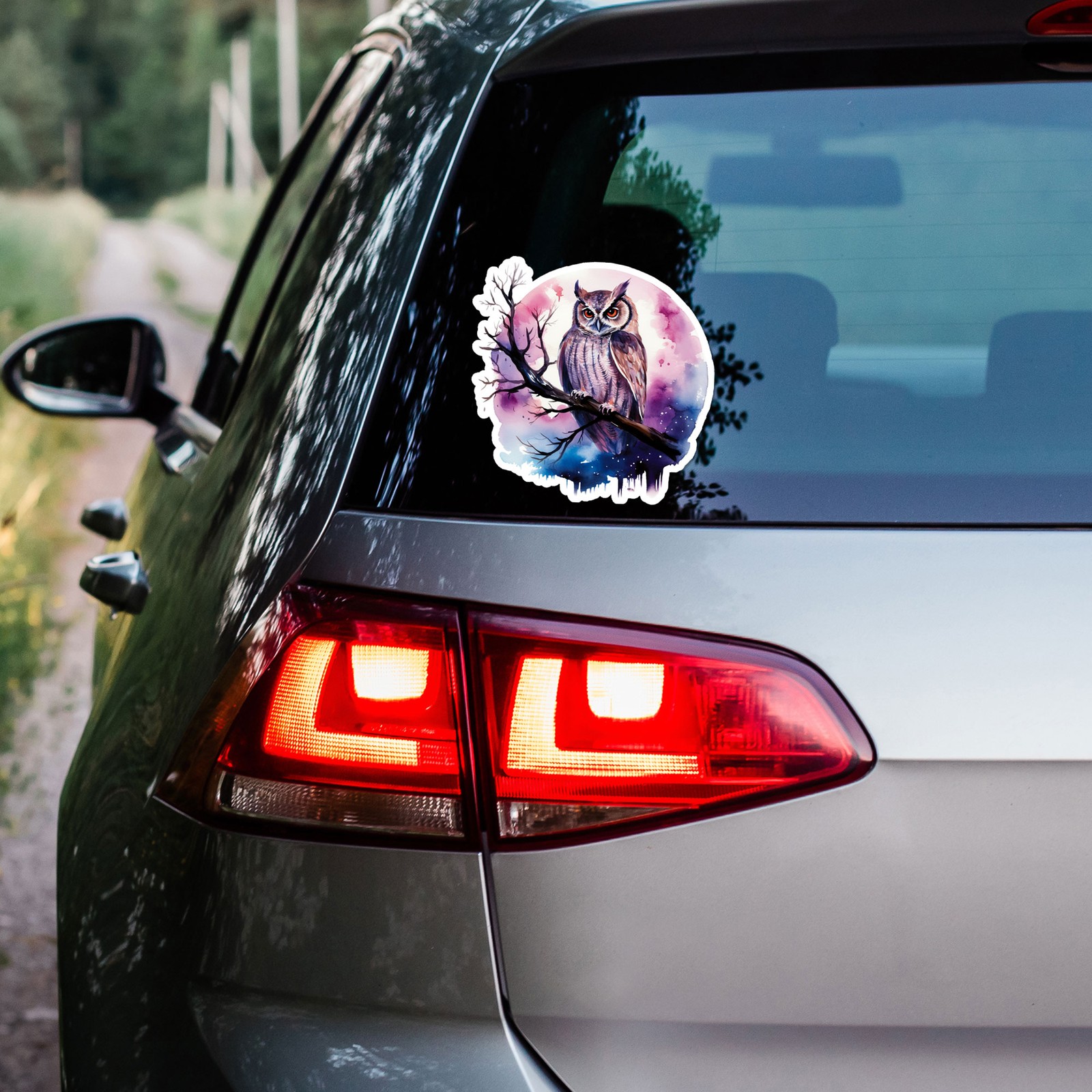 Owl Night Sky – Vinyl Decal Sticker – Car Window Laptop – ebn11034