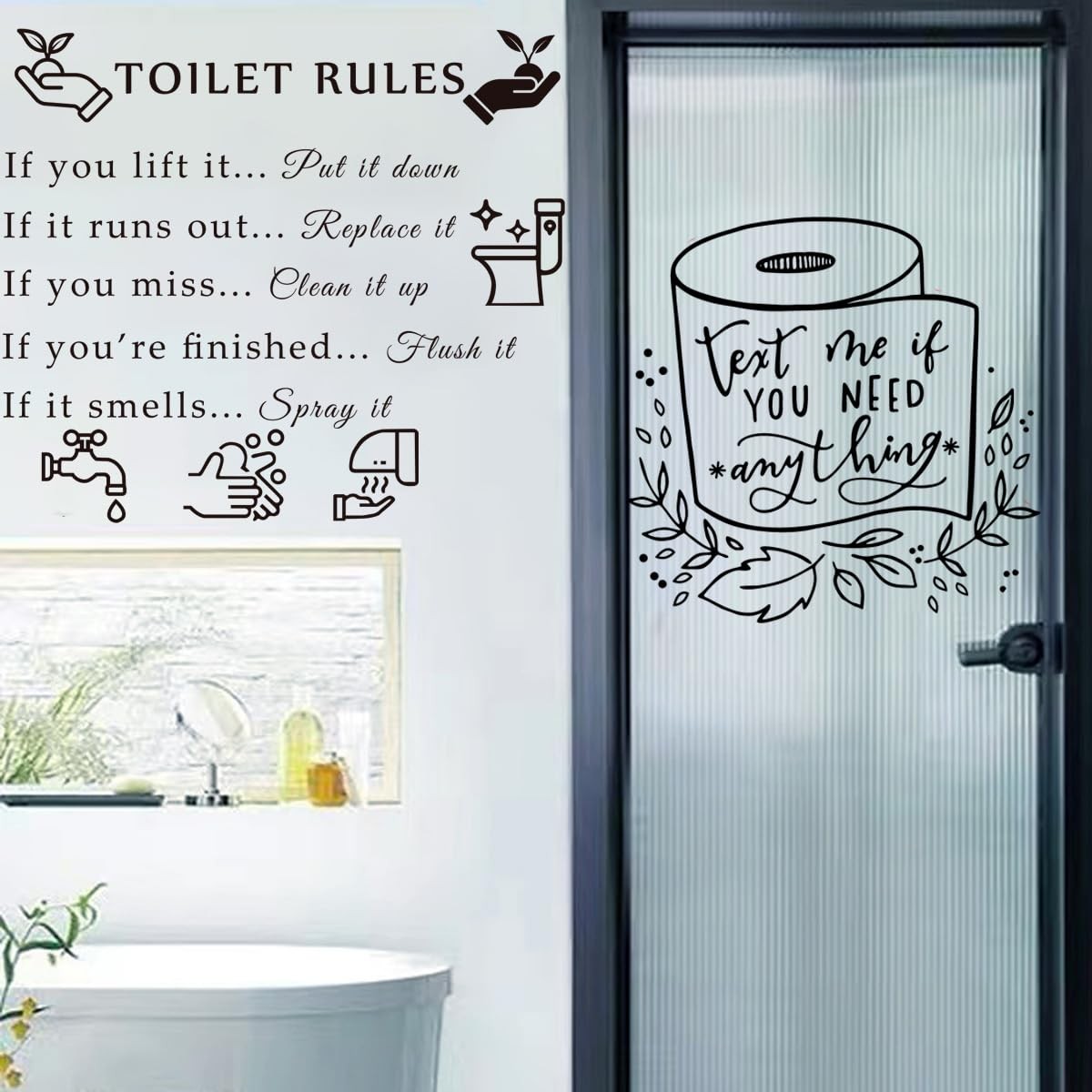 Rules Wall Quotes Stickers Peel and Stick DIY Removable Wall Decal Wall Decor…