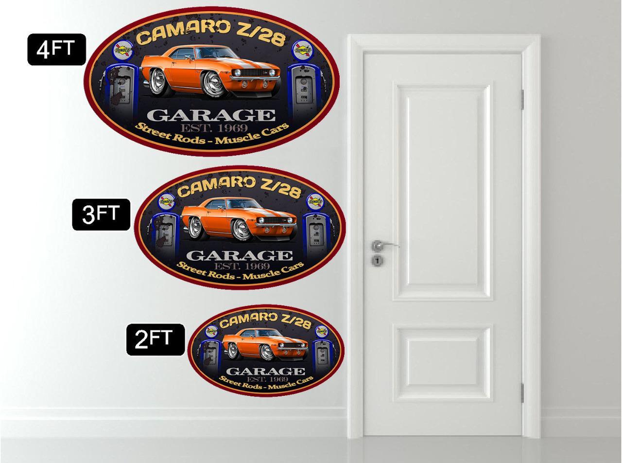 1969 Chevy Camaro Z/28 Classic Garage Sign Wall Art Graphic Sticker