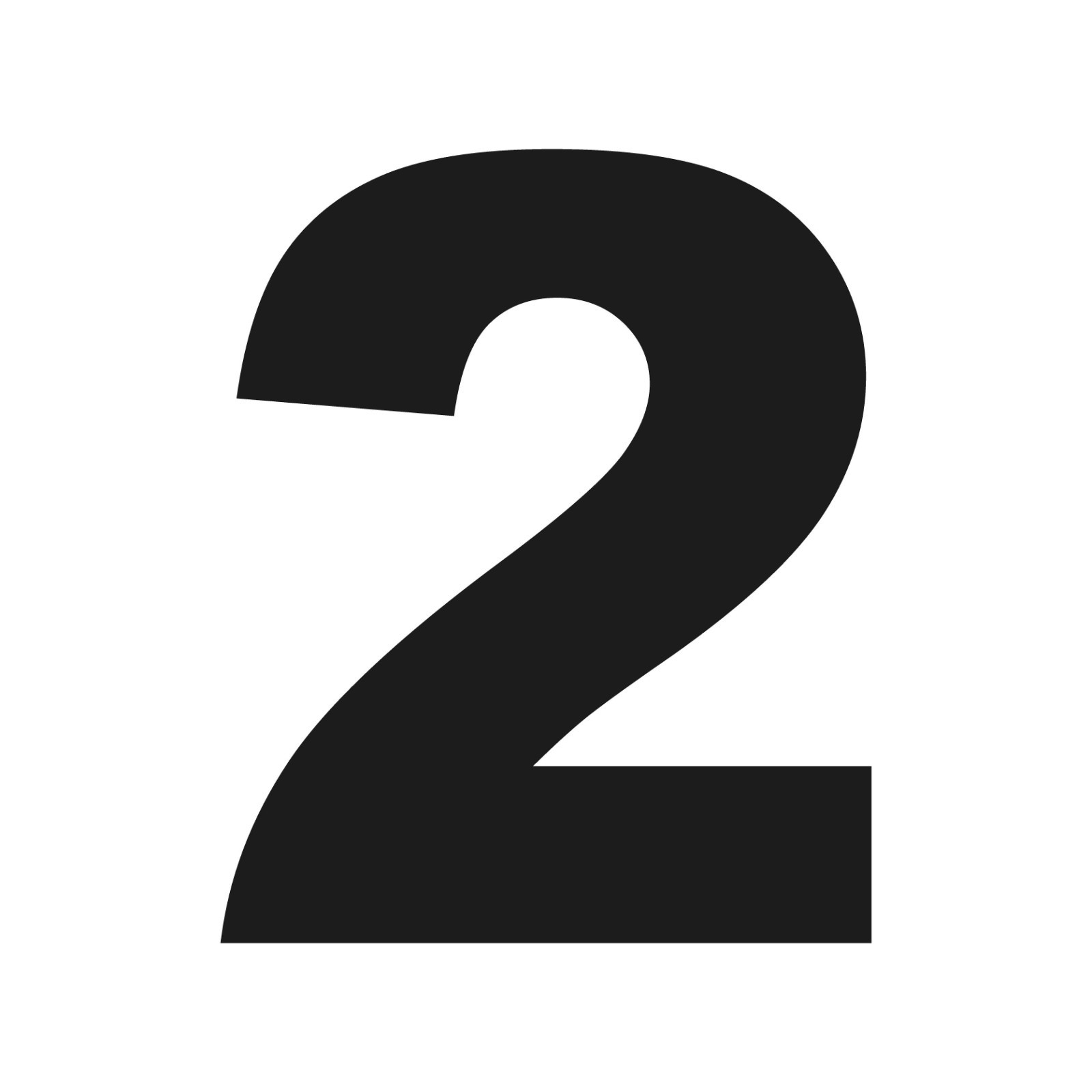 Number Two Arial Black font Vinyl decal 2 bold font Sticker