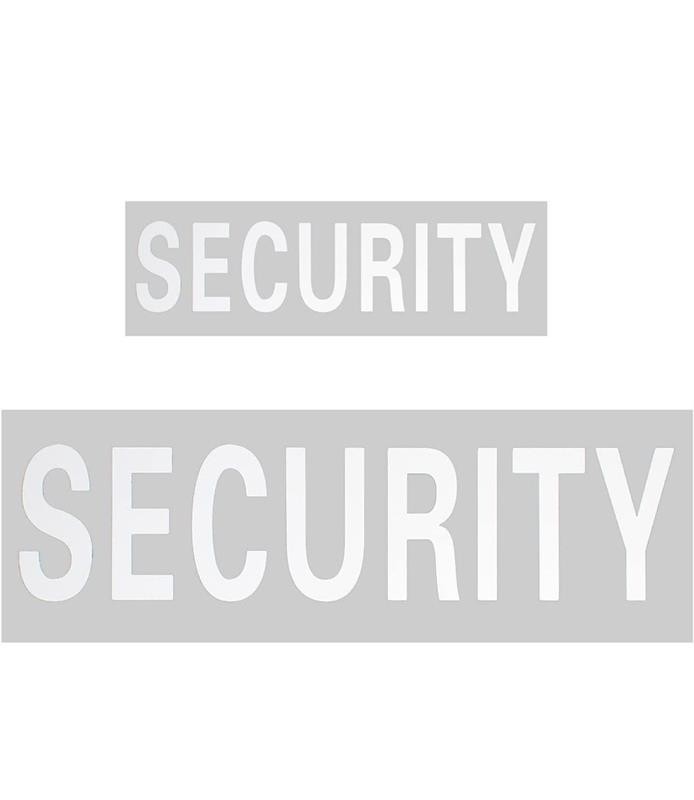 2x SECURITY Reflective Silver Iron On Vinyl Heat Transfer Decal HTV