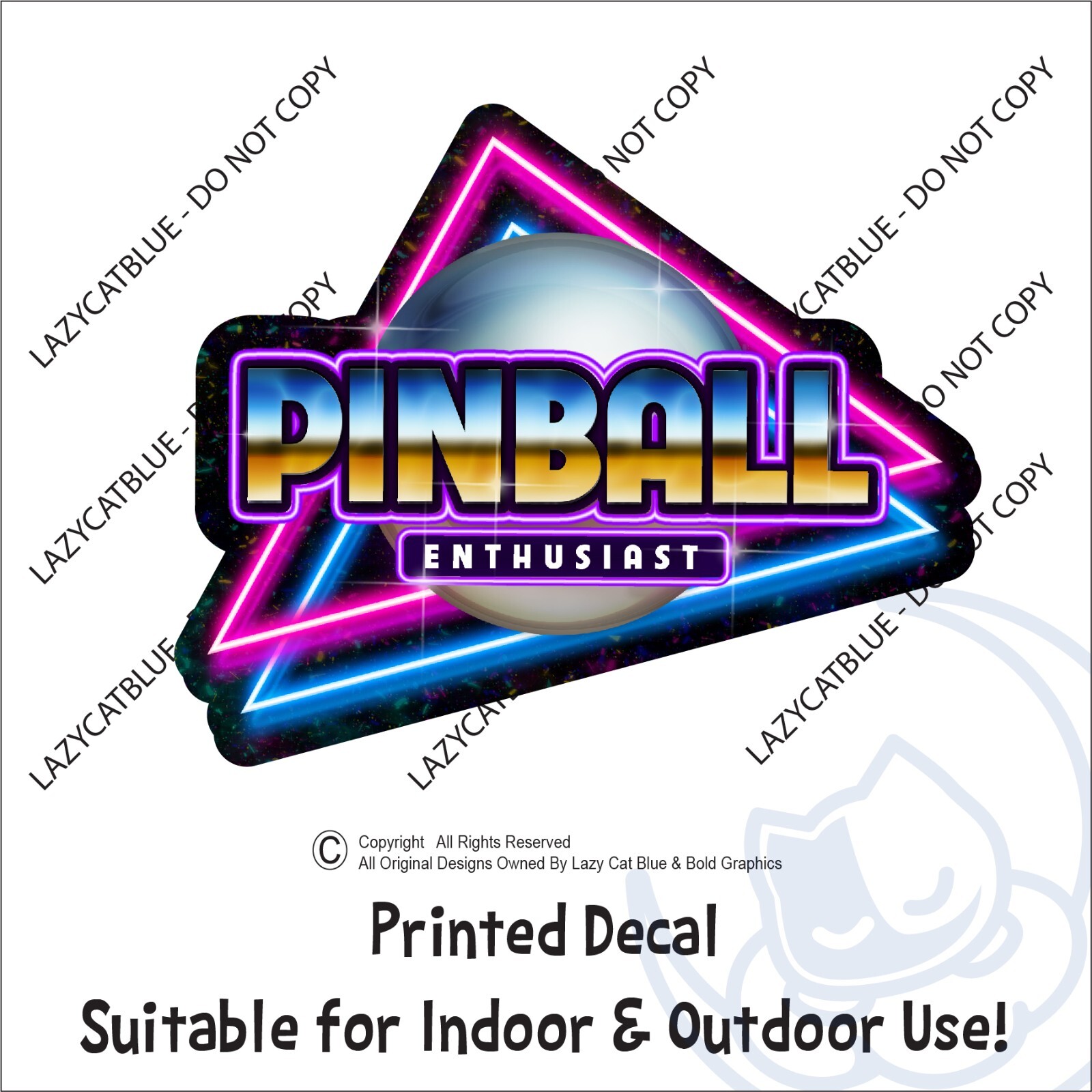 Pinball Enthusiast Retro Style Decal Sticker Pin Ball Arcade 80s Game Throw Back