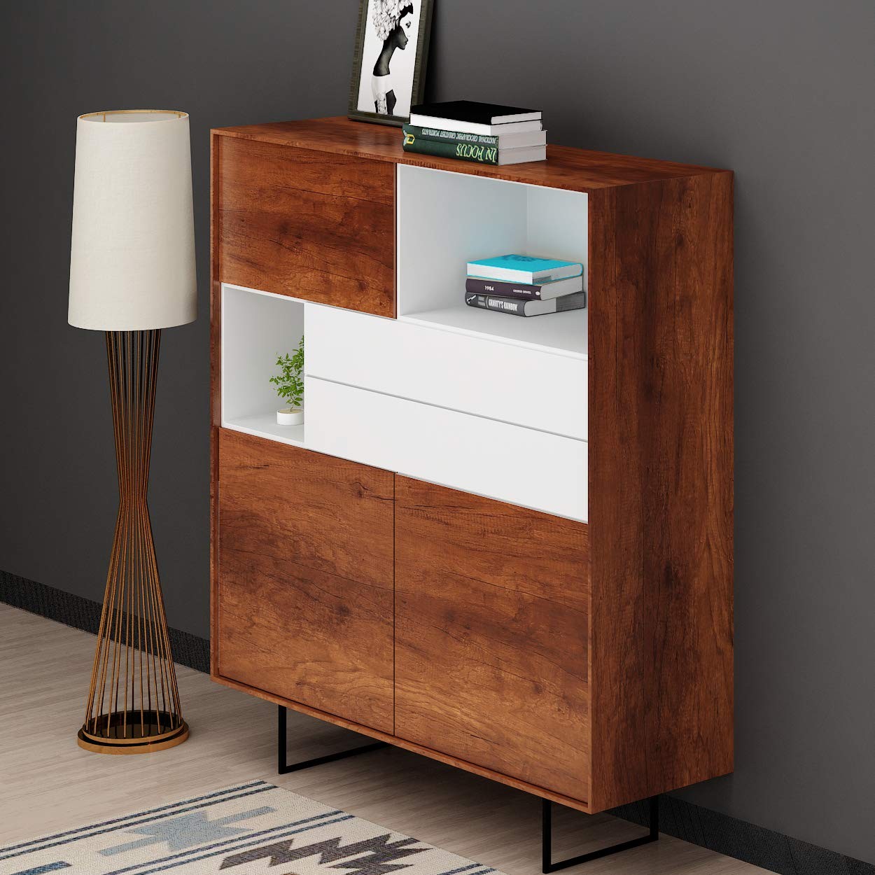 Livelynine Brown Wood Contact Paper Waterproof Kitchen Cabinet Wallpaper Peel…