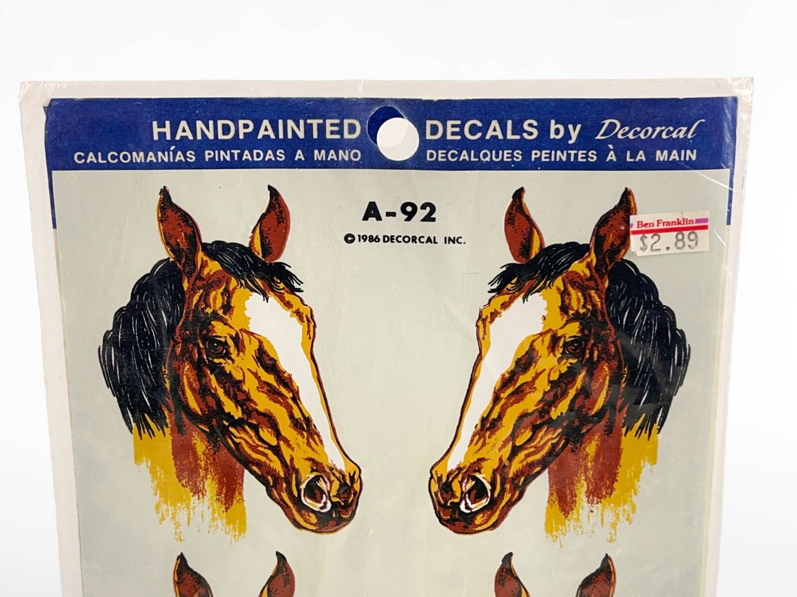 Vintage Western Horse Decal NIP New Decoral 1986 Handpainted