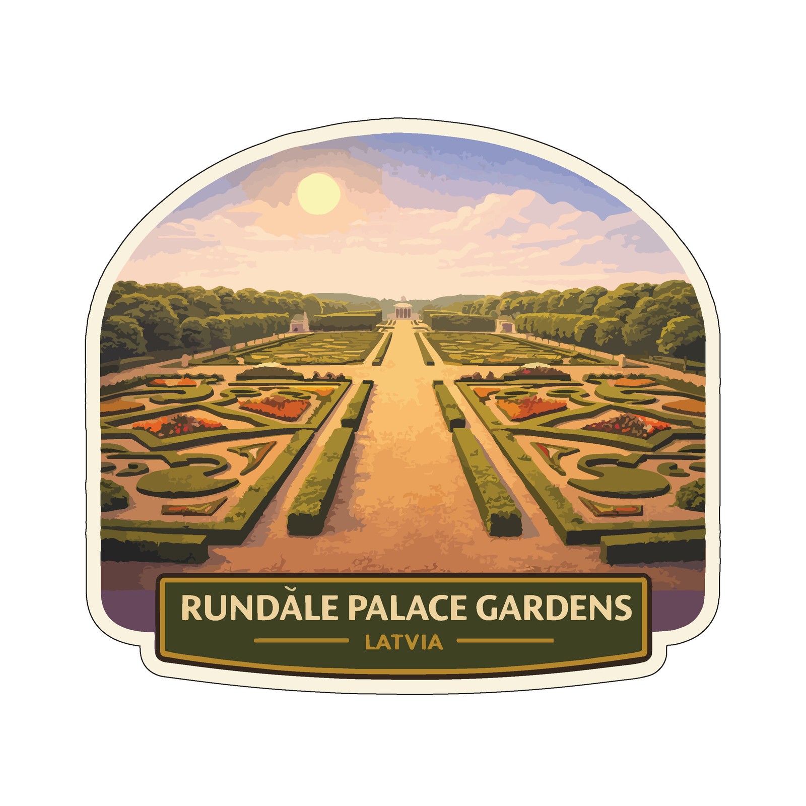 Rundale Palace Gardens Latvia Sticker Decal Vinyl Die-Cut World Heritage Sites