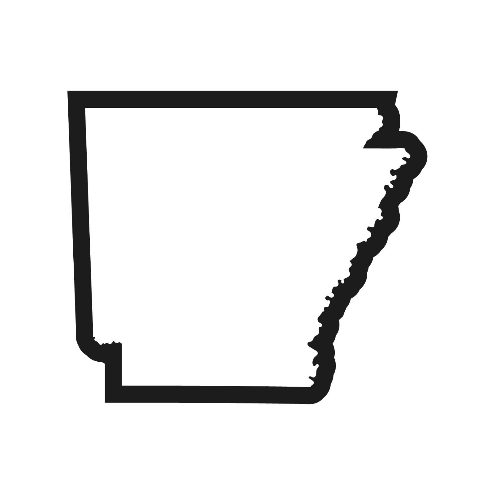 Arkansas State Outline Vinyl Decal Hallow State Line shape sticker
