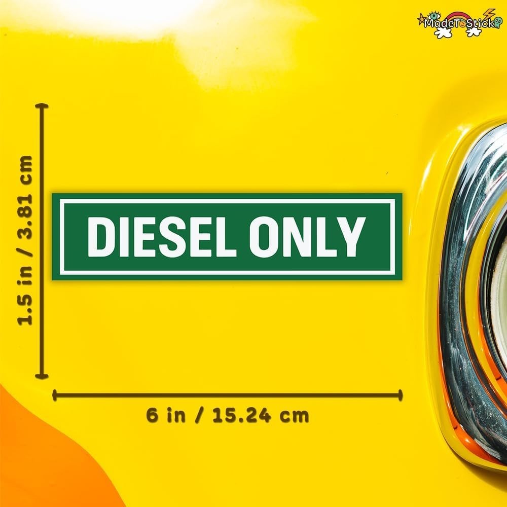 3-Pack Diesel Only Green Fuel Vinyl Decal Truck Gas Cap Sticker 6"x1.5"