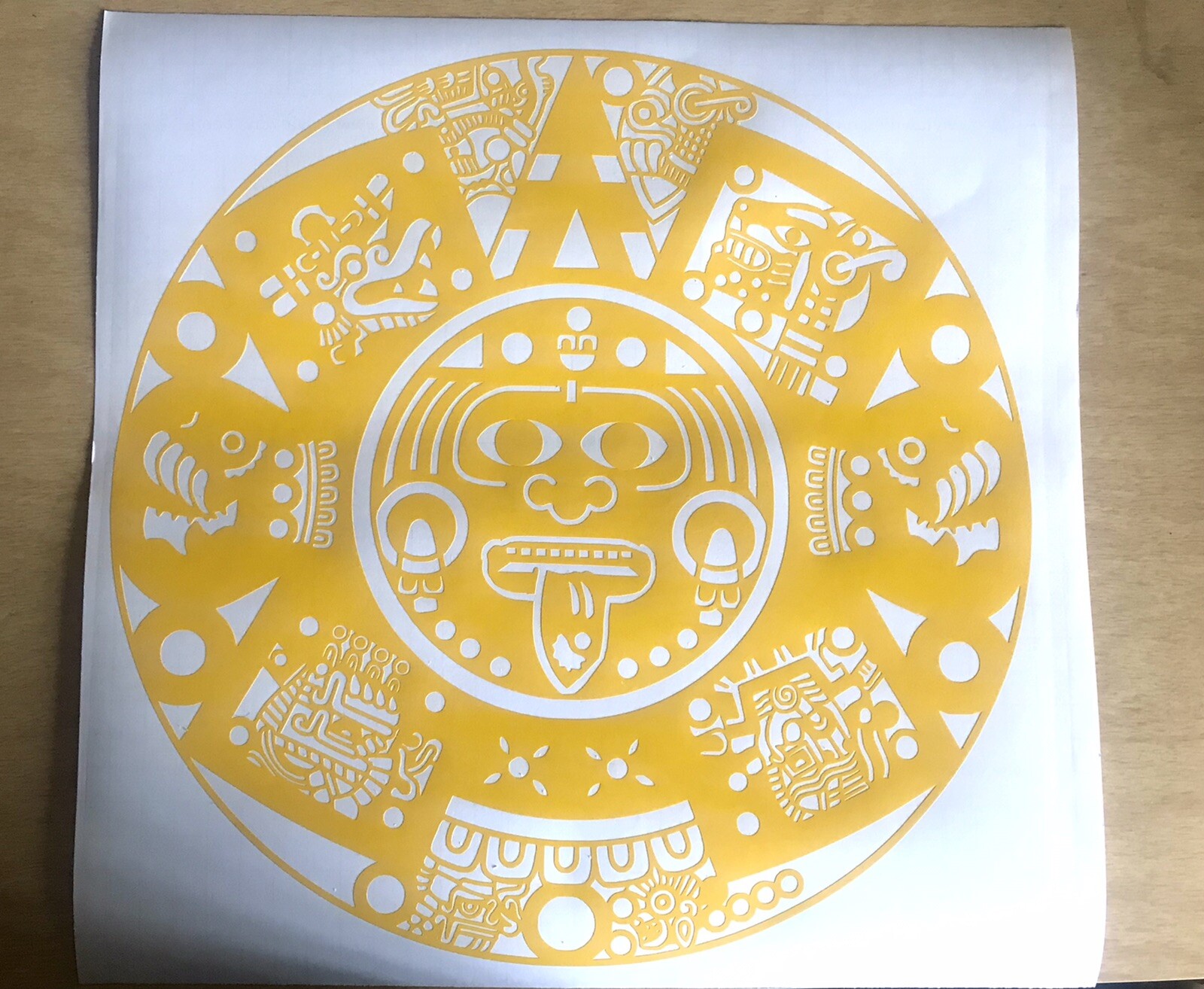 Aztec Calendar, Piedra Del Sol, Vinyl Decal/Sticker for Laptop, ,Guitar, Helmet