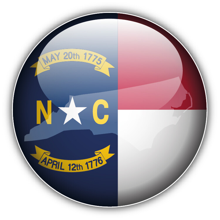 North Carolina USA State Glossy Seal Car Bumper Sticker Decal