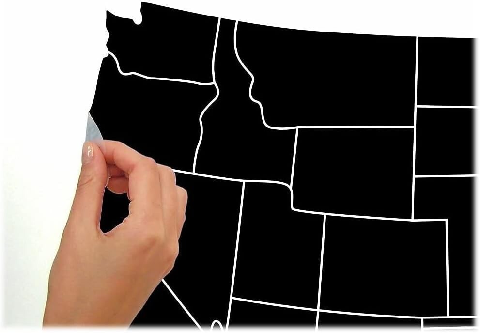 RoomMates Giant Wall Decals United States Map Chalk Board w/ Chalk Peel & Stick