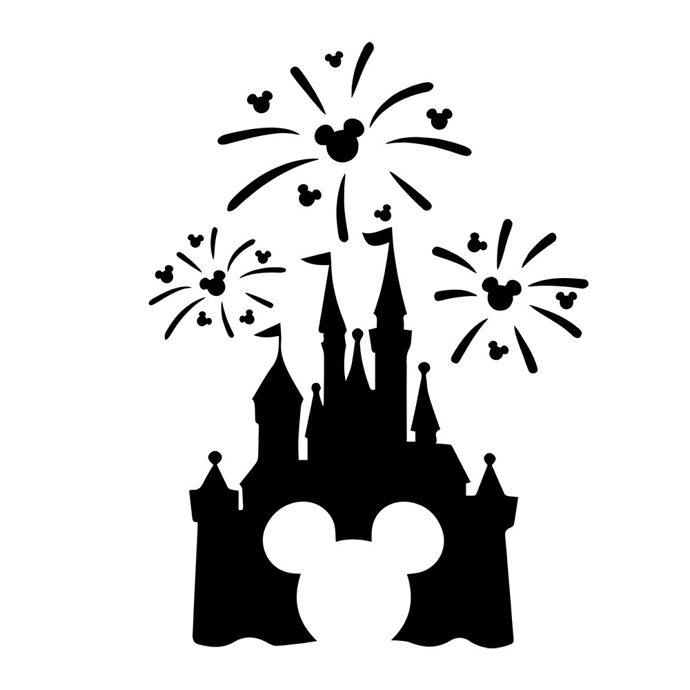 6" Disney Castle Hidden Mickey Fireworks Vinyl Decal Sticker
