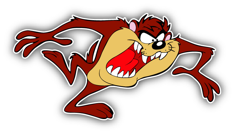 Taz Wicked Cartoon Car Bumper Sticker Decal 5" x 4"