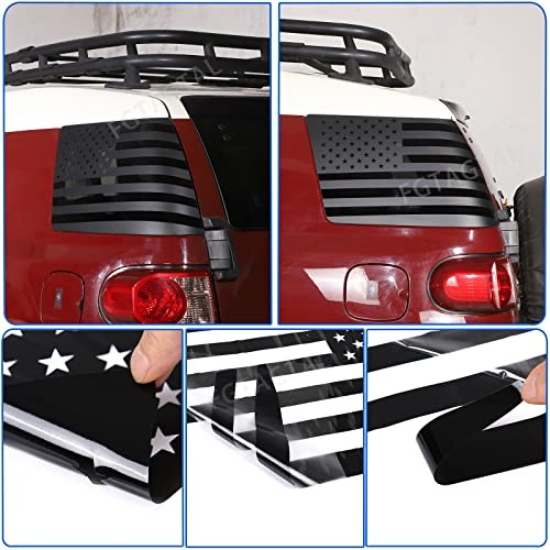 Compatible with Toyot@ FJ Cruiser 2007-2017 Tailgate Side Window American Black