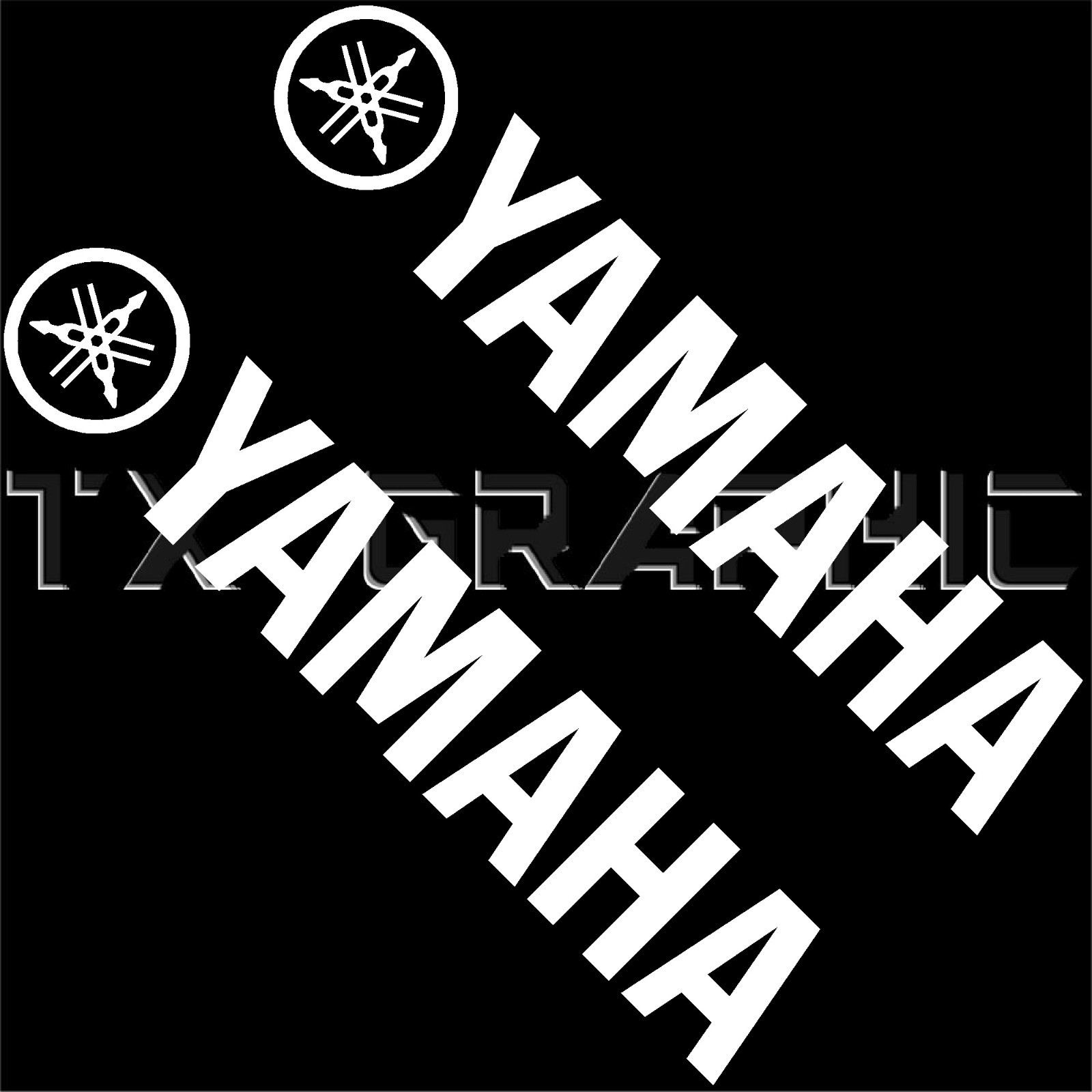 YAMAHA STICKER SET OF 2 VINYL DECAL FZR FJ FORKS MUSIC PIANO GUITAR INSTRUMENTS