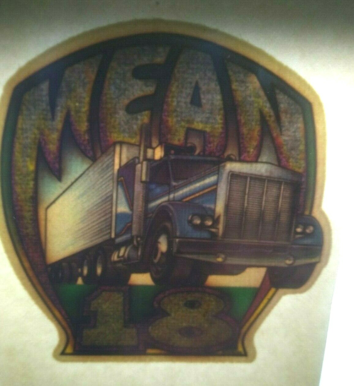 Big Rig Trucks Screamin Gleamin Glitter Iron-On Transfer Decal Donruss 1970s