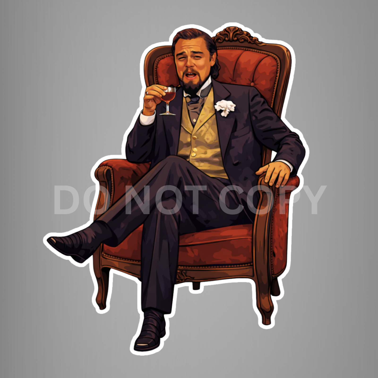 (3 Pack) – Django Inspired Calvin Candie Meme Vinyl Decal 4” Funny Movie Sticker