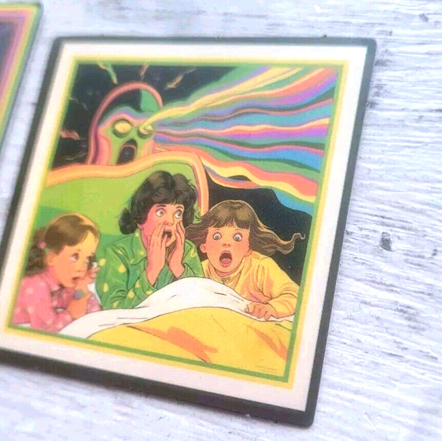 Haunted Active Spirit Negative Creepy Monster And Kids Sticker Lot Of 2 Pcs