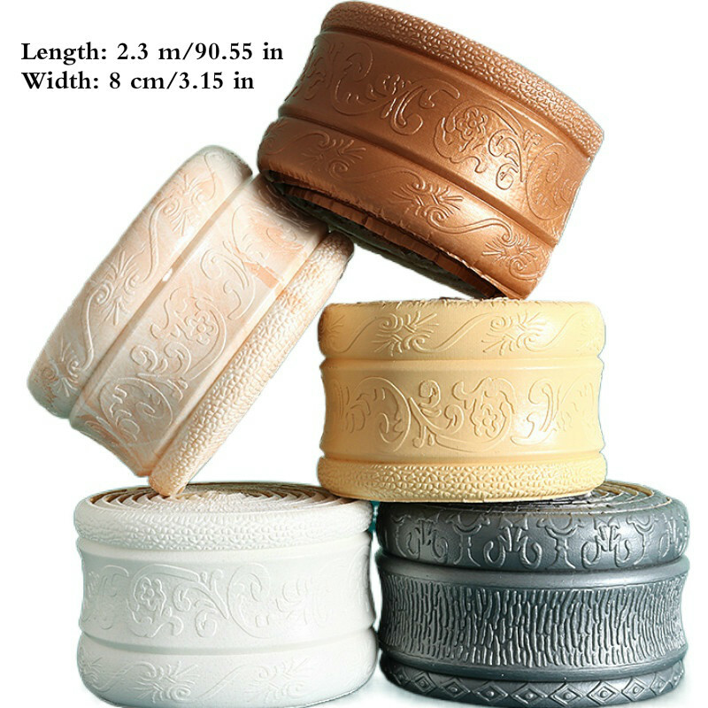 2.3M Baseboard Stickers Self-adhesive Wall Edge Corner Foam Waistline Sticker