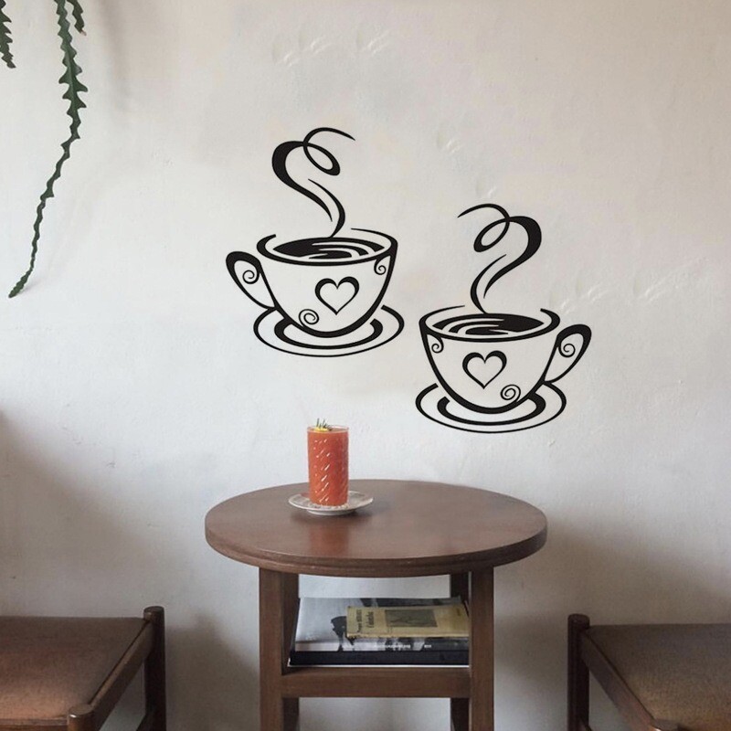 Coffee Mugs Wall Stickers Kitchen Decor Tea Decal Vinyl Wall Art