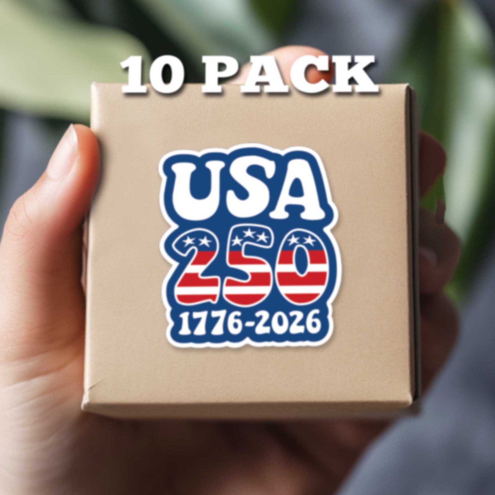 10 PACK Die Cut Stickers – Groovy America, Semiquincentennial, 250 Freedom USA