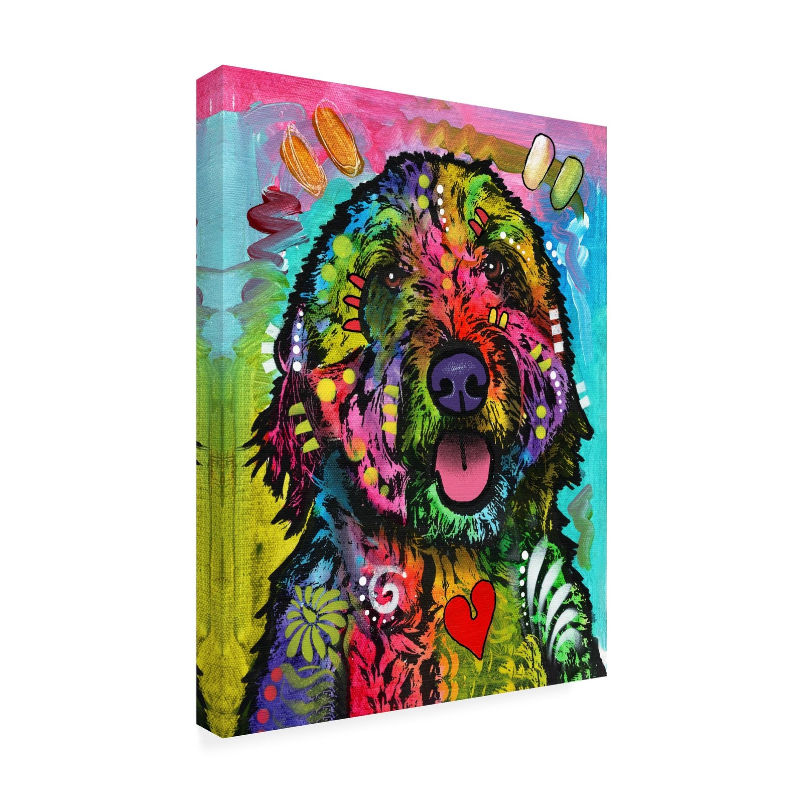 Wrapped Canvas Wall Art – Dean Russo 'Golden Doodle' Wall Art for Living Room…
