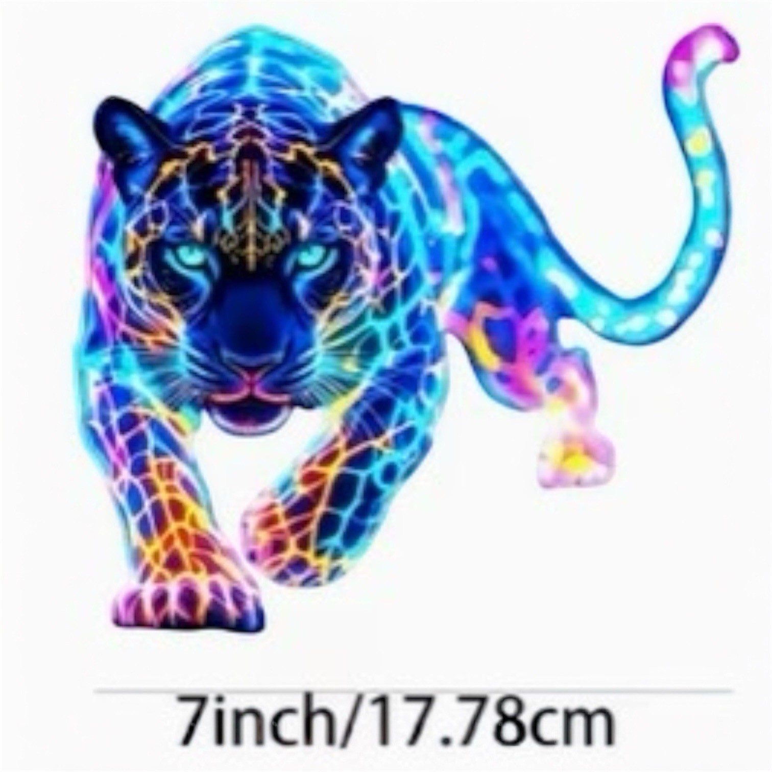 BRIGHT LED NEON PANTHER LEOPARD CAT FELINE 7” INCH LARGE VINYL DECAL STICKER 1PC