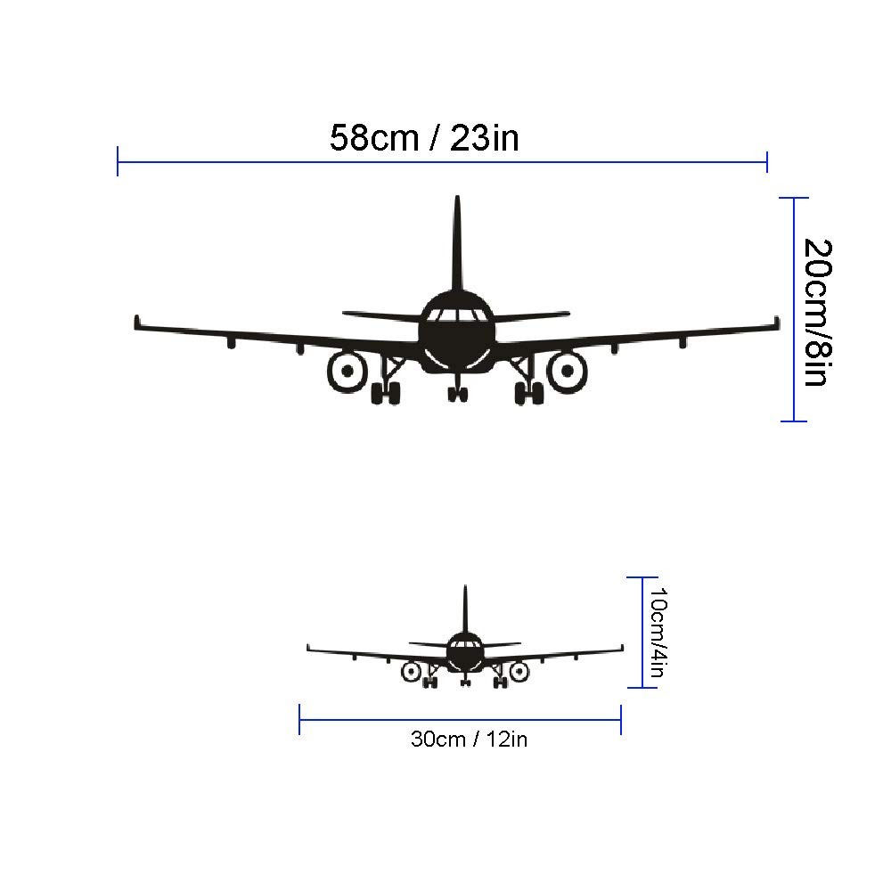 Lnrkai 3pc Airplane Wall Decor Stickers Decal