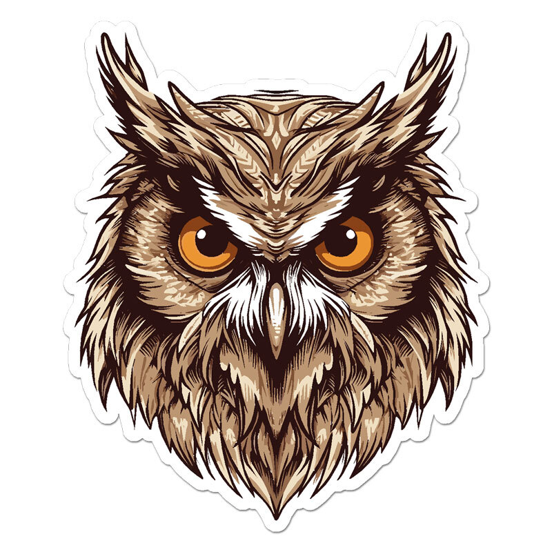 Owl Head, Vinyl Decal Sticker, Indoor Outdoor, 3 Sizes, #11260