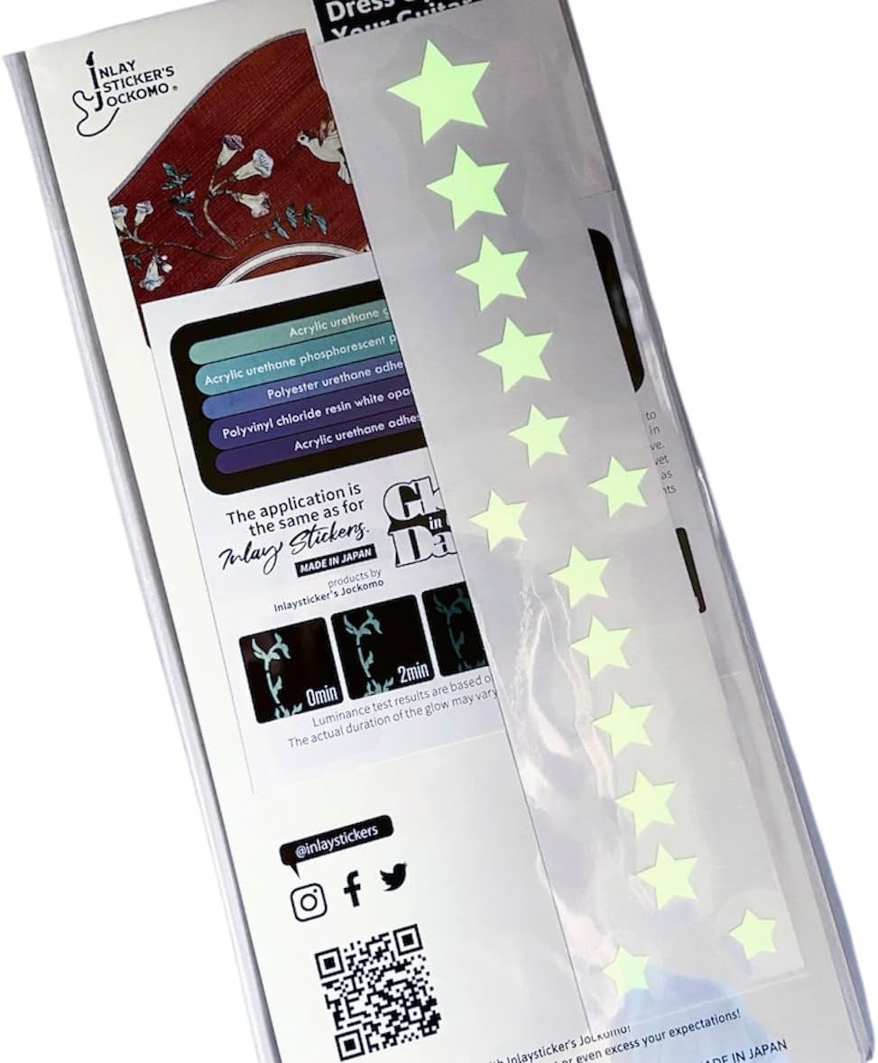 Glow in the Dark/Stars – Fret Markers for Guitars & Bass/Sticker/Decal by