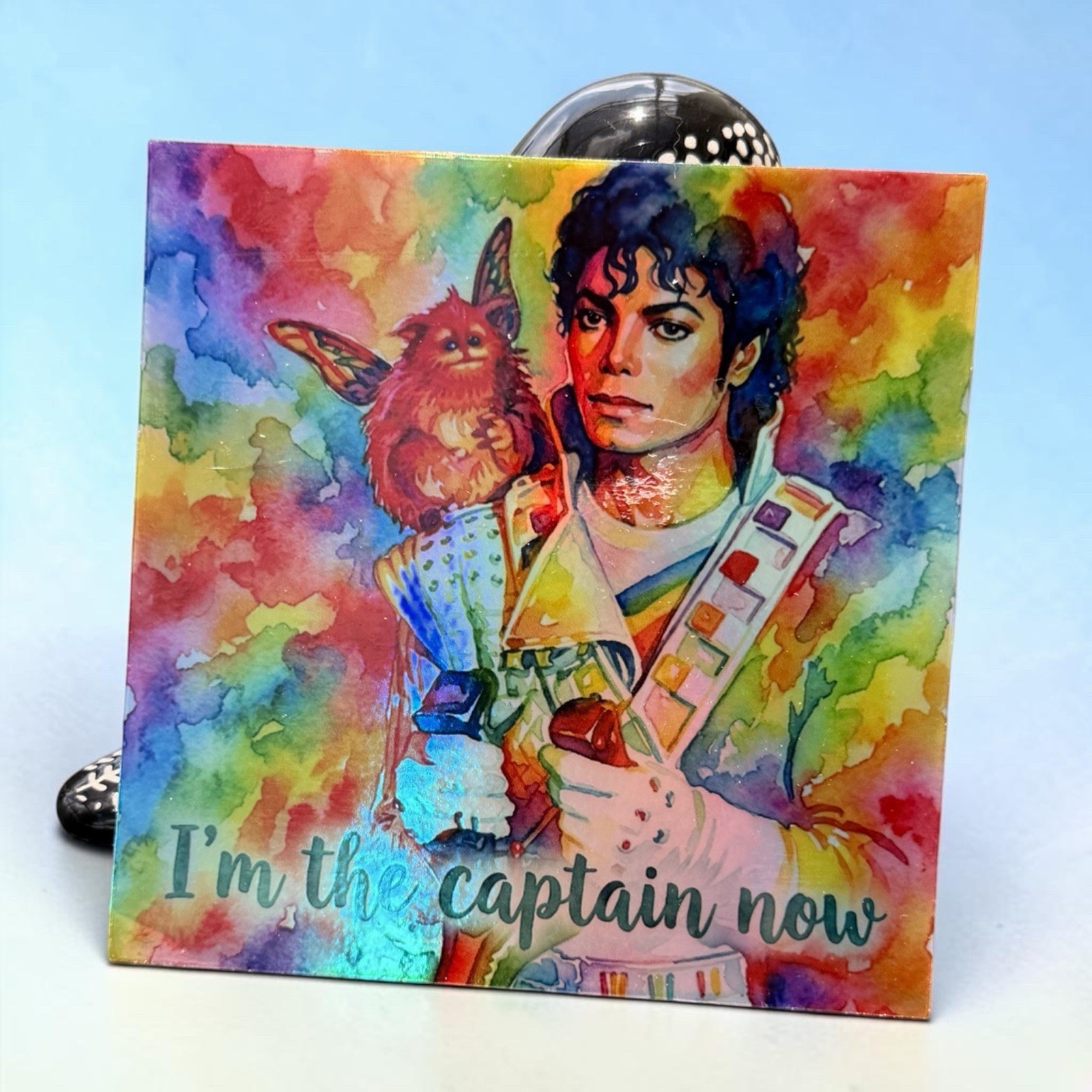 4×4 Captain EO & Fuzzball Captain Hologram Sticker Homemade FAST SHIP FREE SHIP