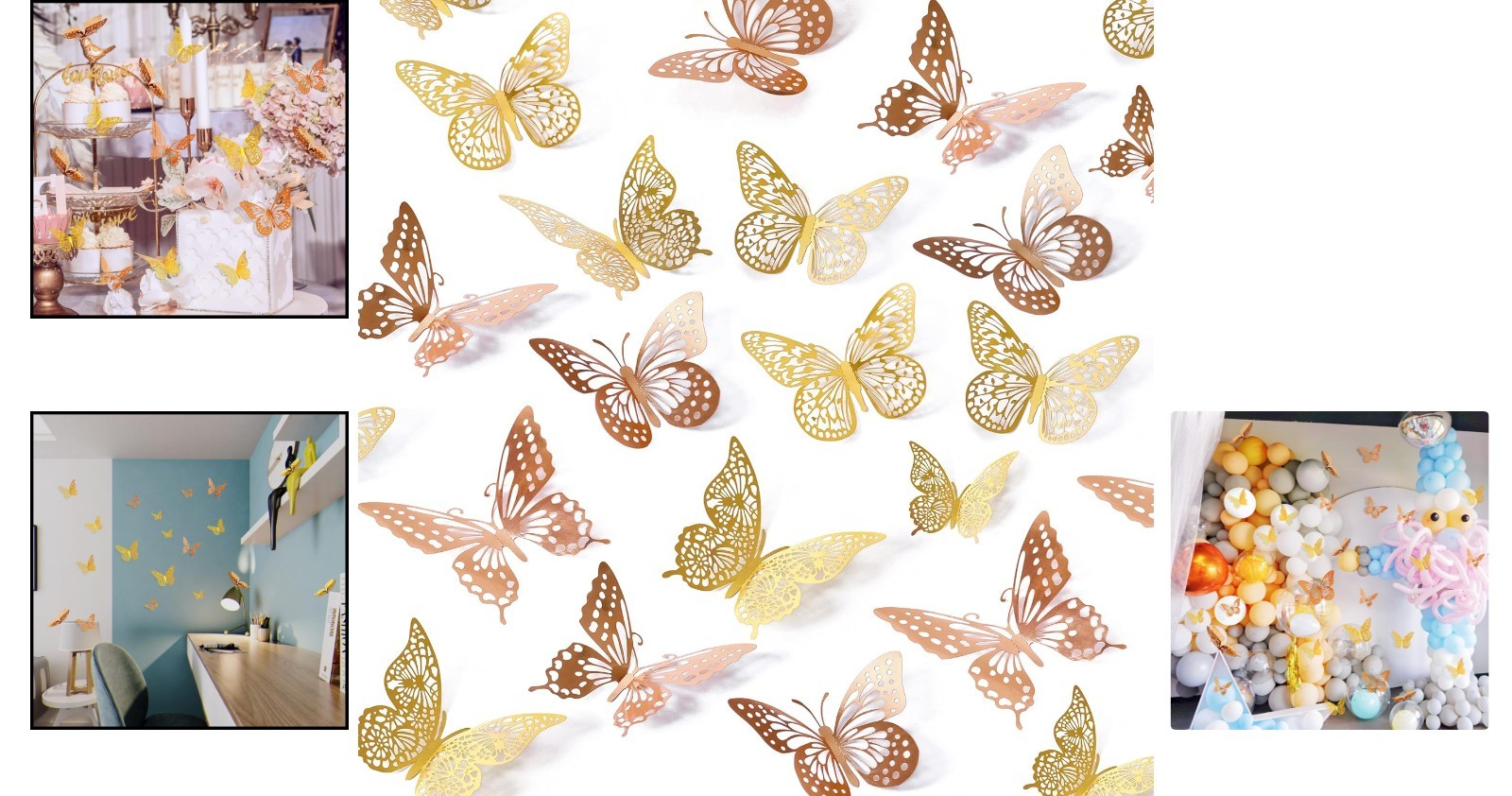Kids Room Decor 48pcs Butterfly Wall Stickers with 3D Effect