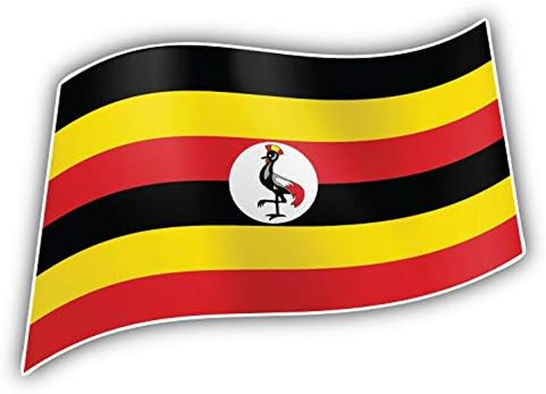 Uganda Waving World Flag Decorative Scrapbooking Sticker Waterproof Vinyl Sticke