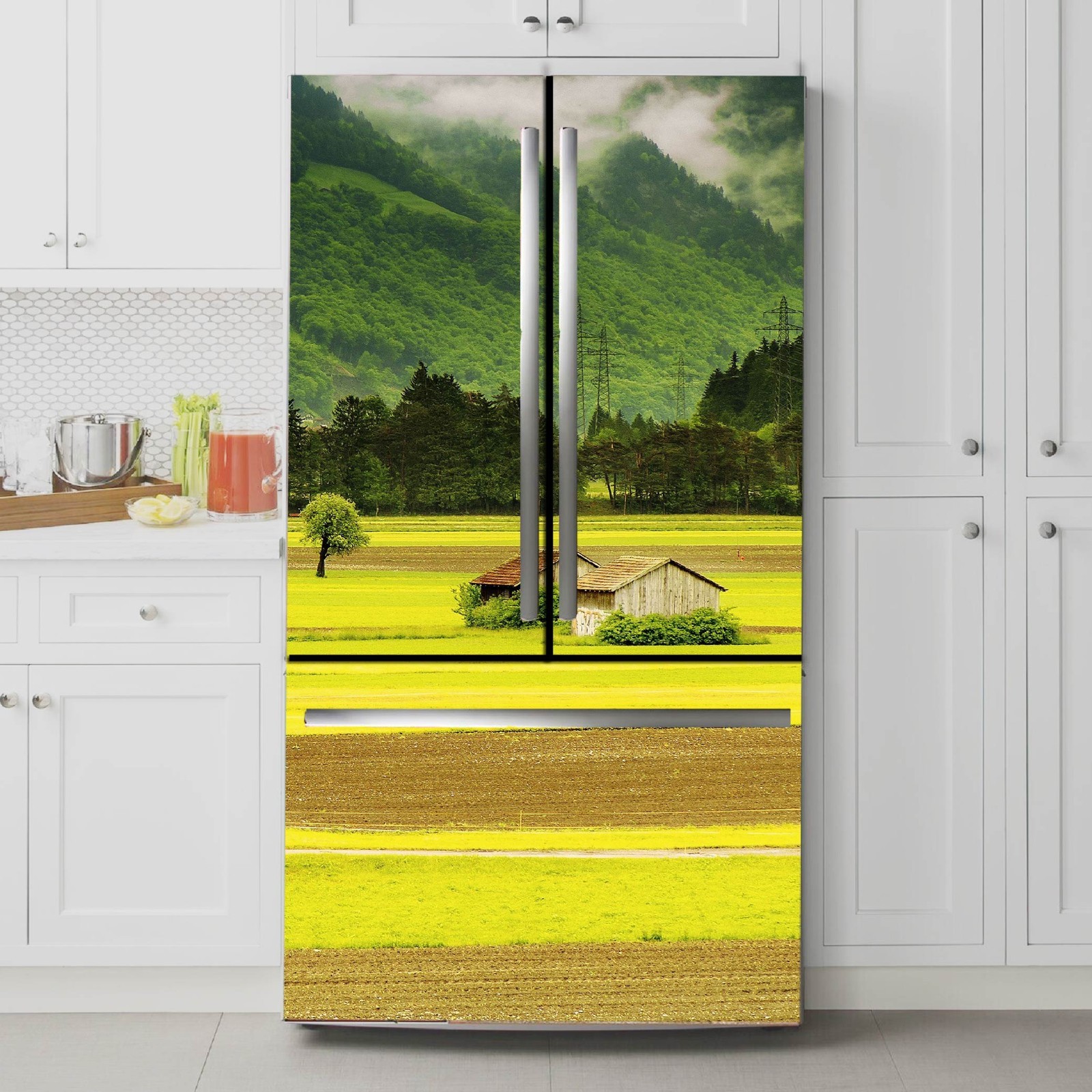 Fridge Vinyl Wrap Sticker Waterproof Peel Stick Removable – Size 36×70"