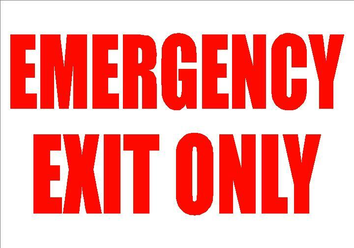 EMERGENCY EXIT ONLY DECAL STICKER SAFETY SIGN OSHA FIRE EXIT WALL DECAL