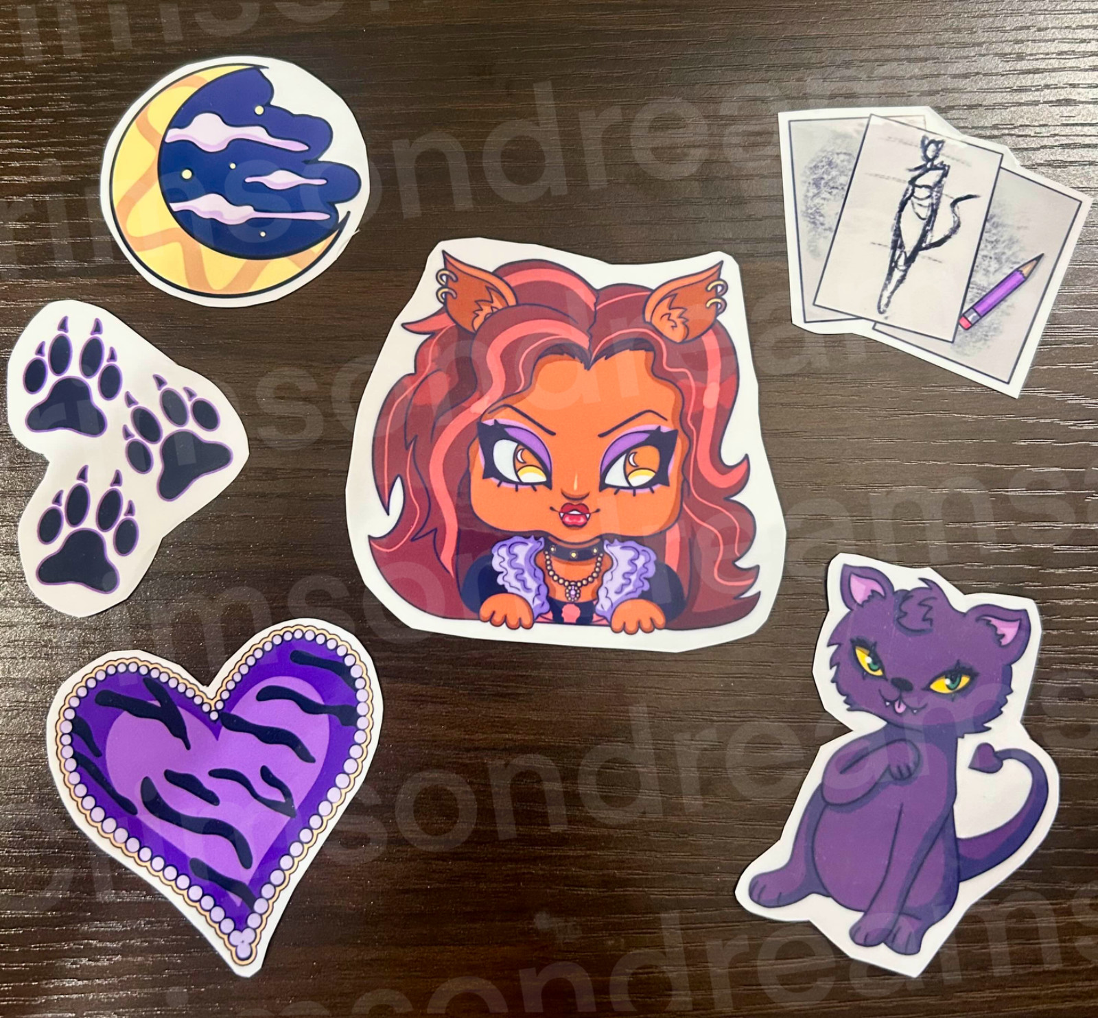 Clawdeen Wolf Monster High Sticker Pack – Homemade, hand cut and original
