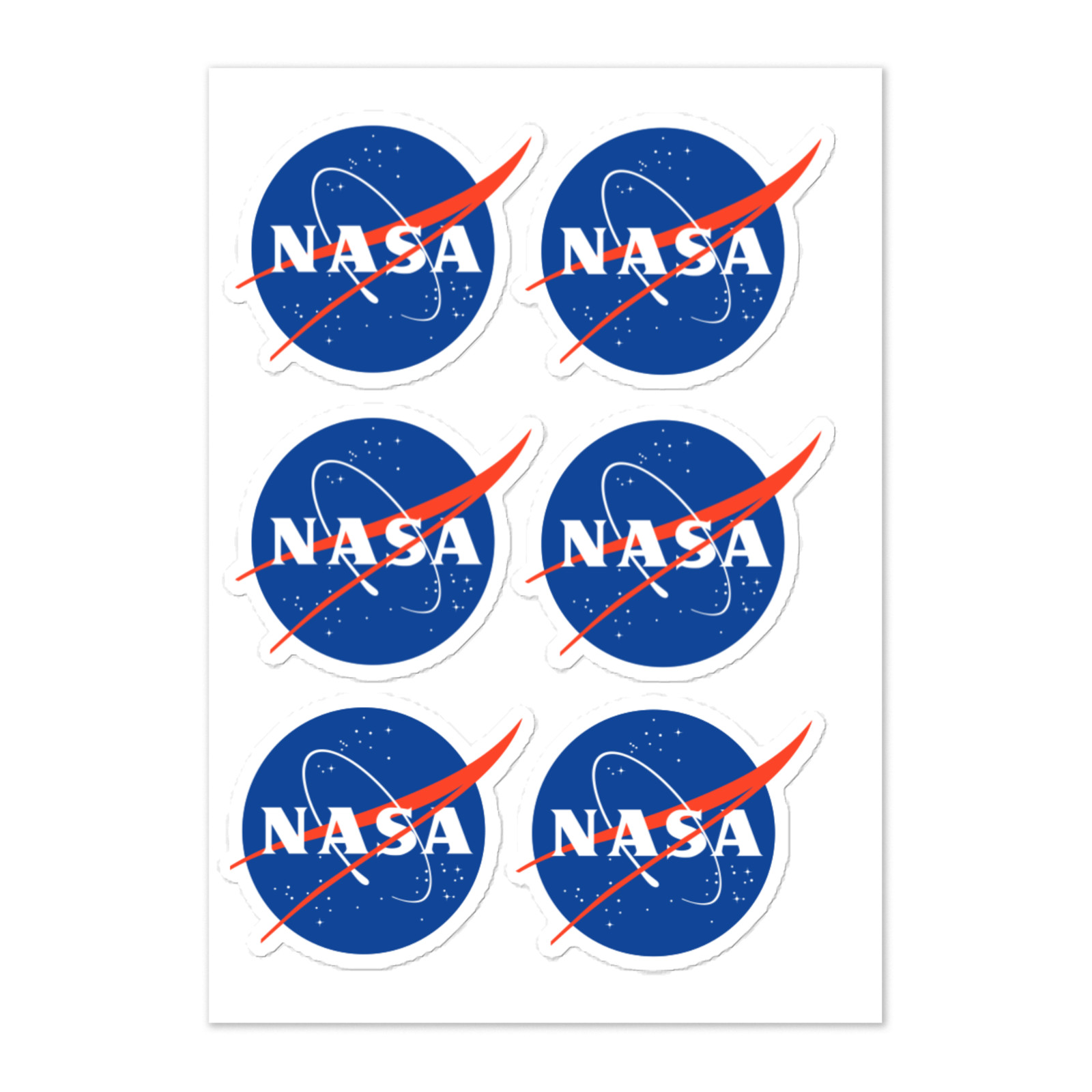 Nasa Sticker Sheet x6 Nasa "Meatball" Nasa Decal, Space Stickers 2.5" New