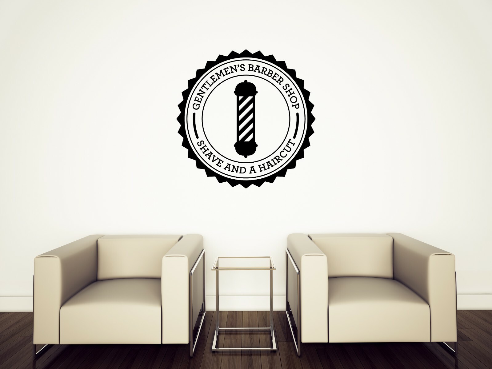 Wall Vinyl Decal Sticker Barber Shop Moustache Haircut Shaves Salon (n1548)