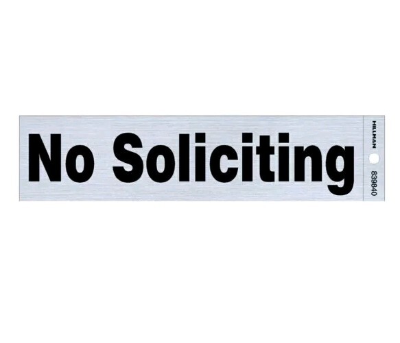 No Soliciting Decal 2 Inch H X 8 Inch Wide
